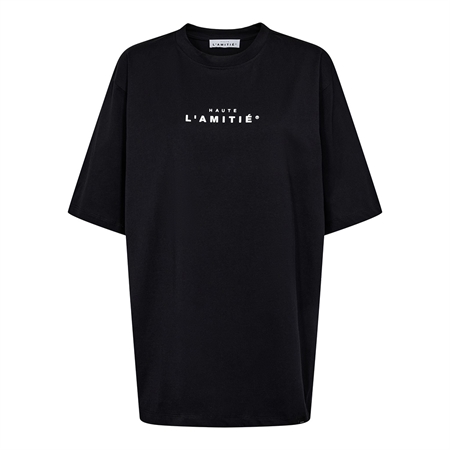 Haute L'Amitié Crew Rub Print Tee Black